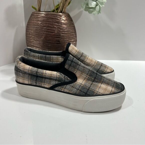 Restricted Plaid Slip On Sneakers sz 6.5 Platform # 7-J - Picture 6 of 7